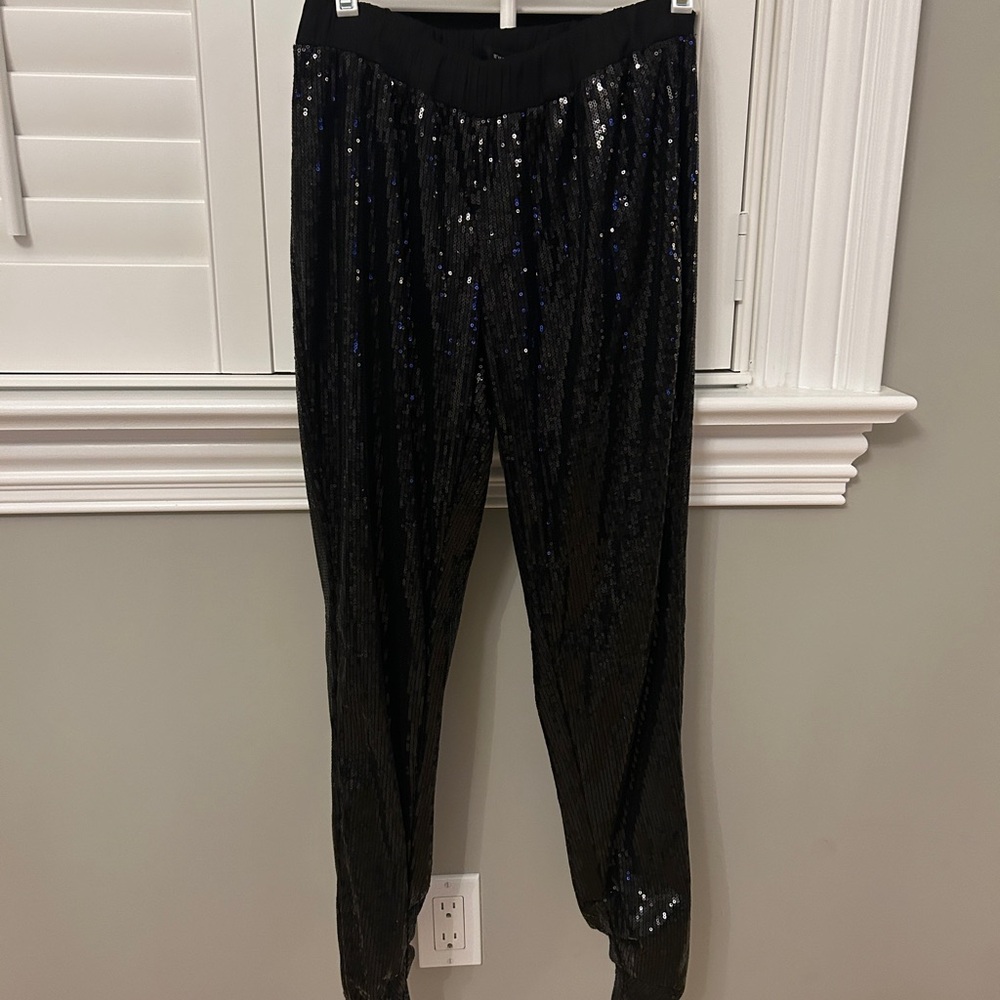 Skinny sequin pull-on pants